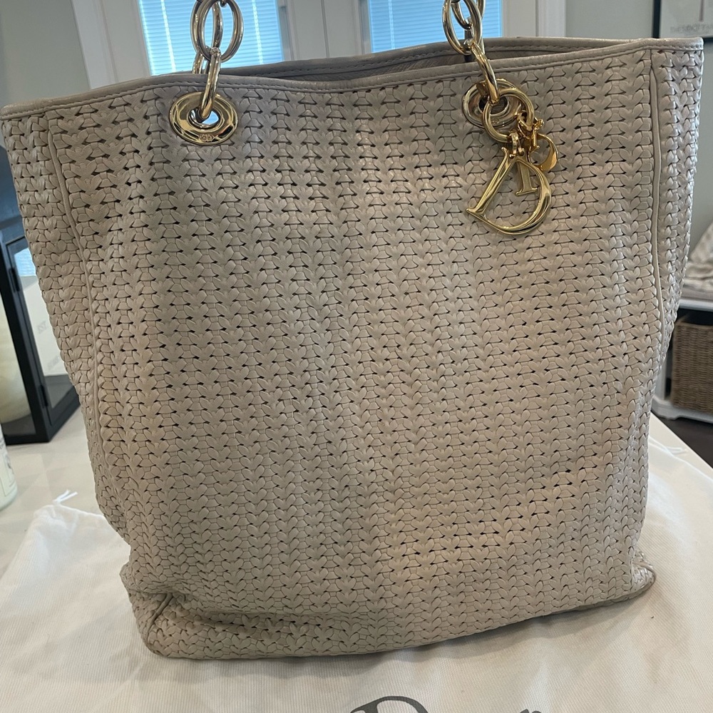 Christian Dior Soft Woven Leather Tote